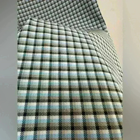 Theory straight leg cropped checkered Corpcore pant mid weight structured size 8 - Picture 2 of 7